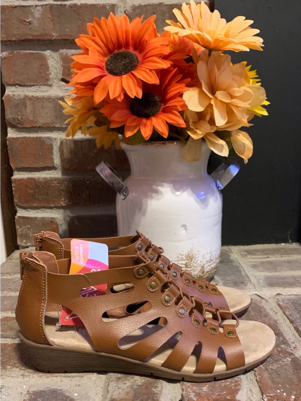 New Wearever  Tan Lace-Up Gladiator Sandals